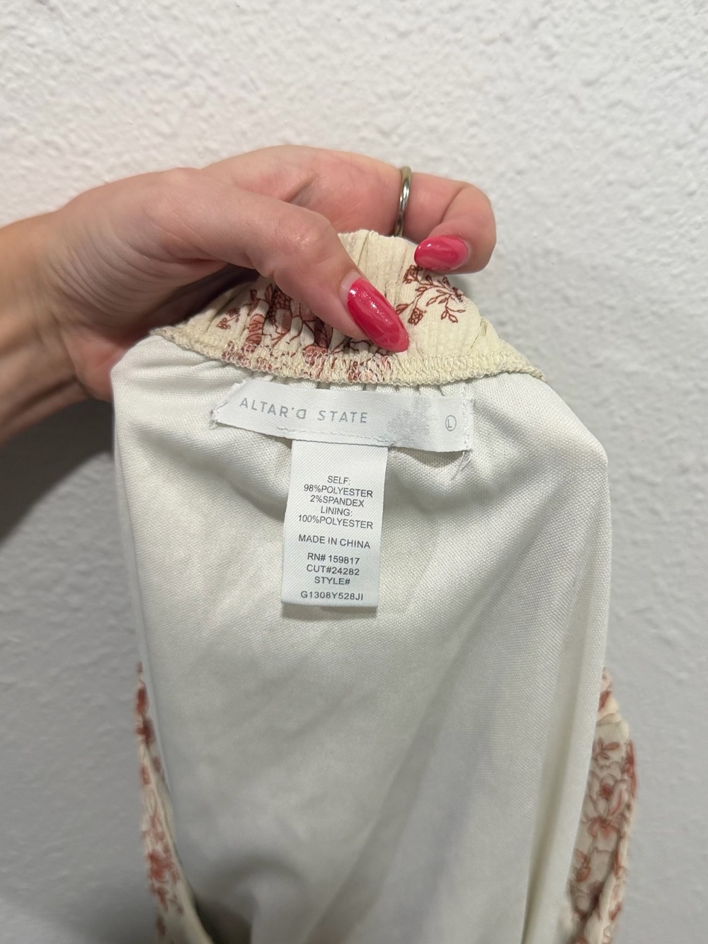 Altar'd State Cream Maxi Skirt with Rust Floral Print - Picture 3 of 5